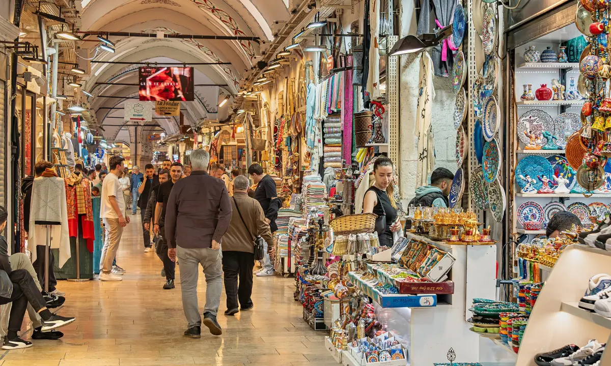 Vaulted ceiling over a bazaar street