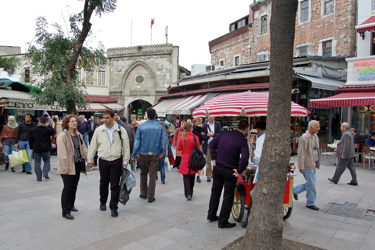 View into the Grand Bazaar from a gate