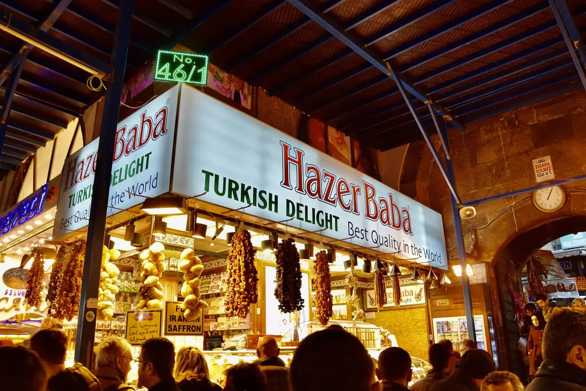 Shops under the painted vaults of the Grand Bazaar
