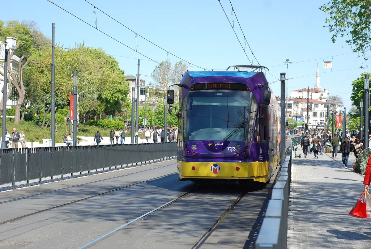 A T1 tram near Beyazıt